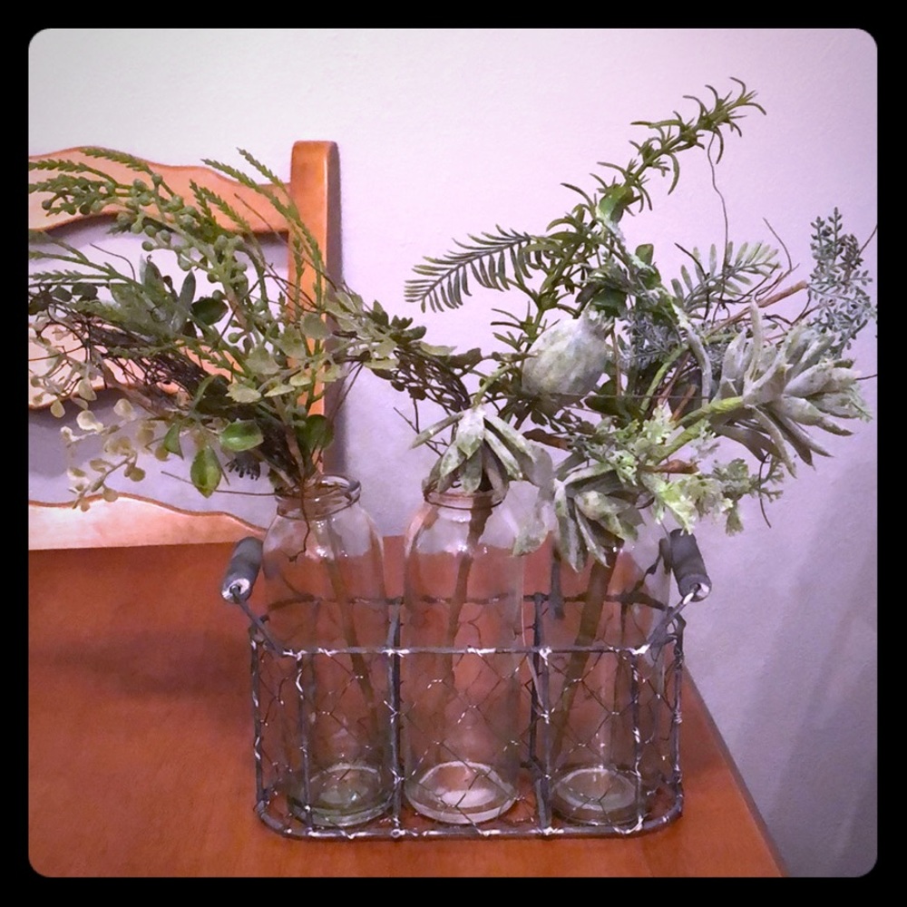Interior decor. Fake greenery plants